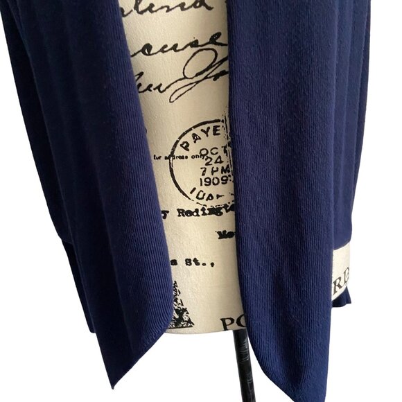 Chico's Women's Navy Sweater Size 1 Medium US xx8 Open Front Drape Lightweight - Picture 6 of 9